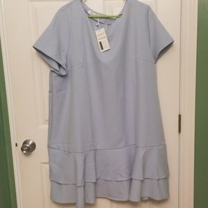 Knee length a line dress with ruffles NEVER WORN